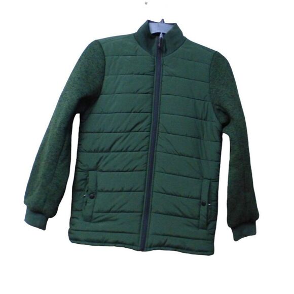 Zella Mixed Media Men's Recycled Polyester Jacket, Olive Green, Sz. S-tear - Picture 1 of 13